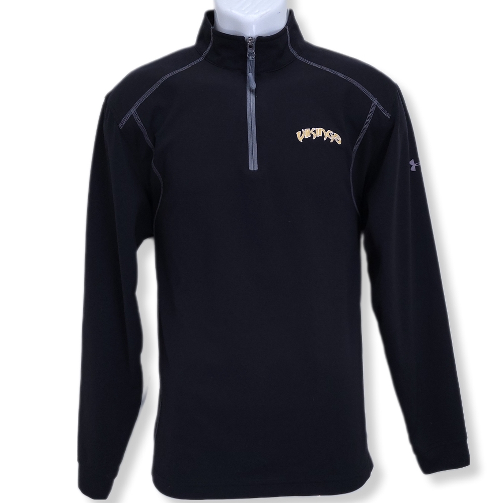 Under Armour Mens M Loose Pullover NFL Vikings 1/2 Zip Long Sleeve All Season